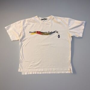 Vintage Marithe Francois Girbaud Shirt Mens One Size White Paint Graphic Tee